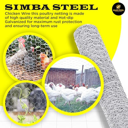 Chicken Wire 48 in x 200 FT x 2” Mesh x 20GA | Poultry Wire Netting | Hot Dipped Galvanized | Chicken Coop, Rabbit Cage, Fence Barrier (48 x 200 x 2) - style: 48 in x 200 FT x 2 in