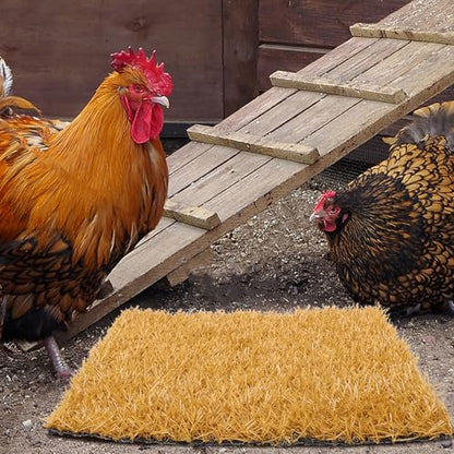 5PCS Chicken Pads for Nesting Box: Washable Nest Box Pads - 12"X12" Laying Hen Liners - Reusable Artificial Turf for Farm Coop Bedding