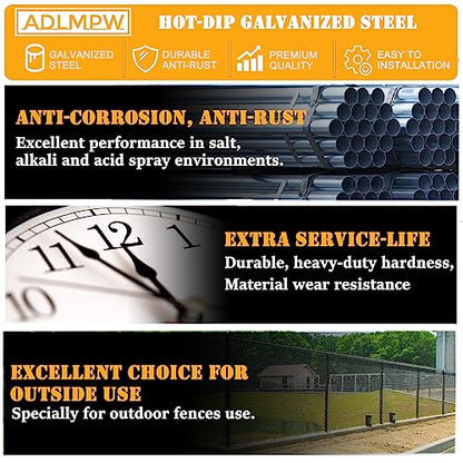 Galvanized Steel Heavy Duty Chain Link Fence Hinge Kit - 2 PCS Female & Male Hinges, Bolts & Nuts Included