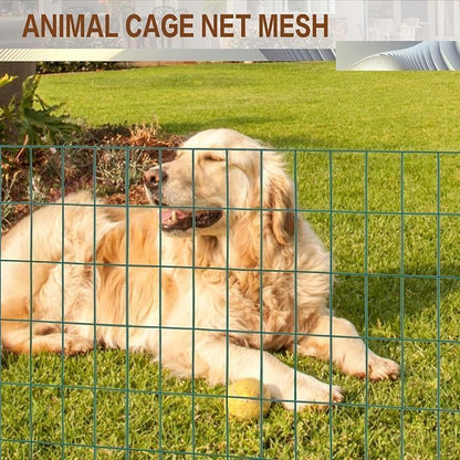Tongmo 5 ft x 100 ft Green PVC Coated Chicken Welded Wire Fence, 16GA Garden Chicken Wire Fence Roll, Mesh Size 2" x 4" Hardware Cloth, Ideal for Yard Protection and Poultry Netting - color: Green, size: 5ft*100ft