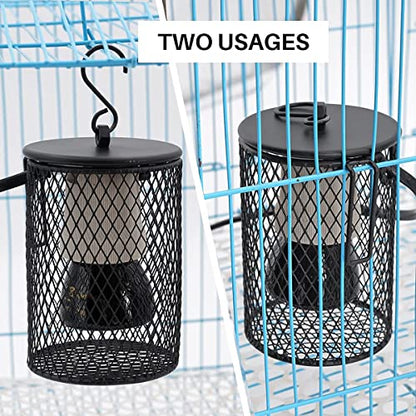 Guard Hanging Cage Heater, Reptile Heat Lamp Heater with Anti-Bite Iron Tube Pet Safety Heat Lamp Shade, for Parrots, Lizards, Turtles,50W - size: 50 Watts