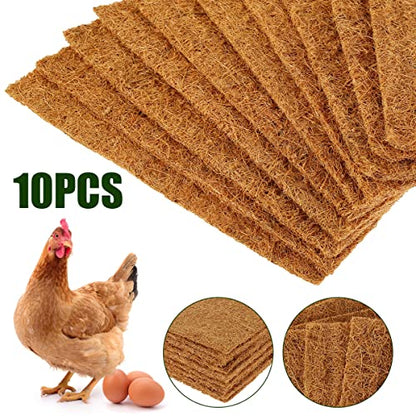 10PCS Chicken Nesting Pads for Chicken, 13x13 Washable Nesting Box Pads, Reusable Hens Nest Bedding Mats, Natural Bird Nest Liner, for Indoor Outdoor Hen Laying Eggs