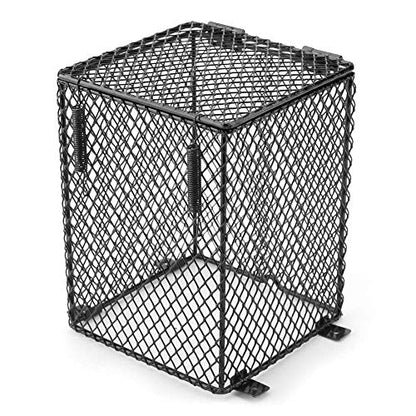 Hffheer Heater Guard Anti-Scald Reptile Heating Lamp Shade Heat Lamp Light Mesh Cover Day Night Ceramic Light Bulb Heating Lampshade(Cubiod)