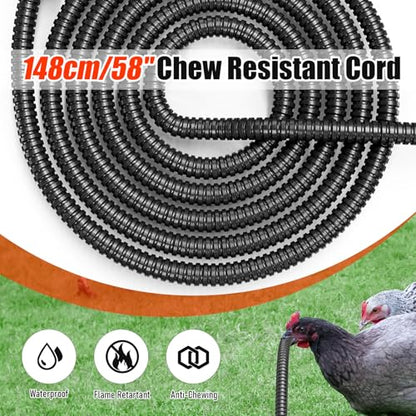 Chicken Water Heater for Winter,14" Heating Base for Metal/Plastic Chicken Waterer Poultry Founts Under 5 Gallon,48W Thermostat Chicken Coop Water Heater