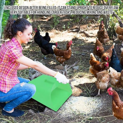 Asixxsix Enclosed Feed Scoop, Large Plastic Grains Scoop with Sturdy Handle for Horse Chicken Livestock Animal Dry Food Kitchen Restaurant
