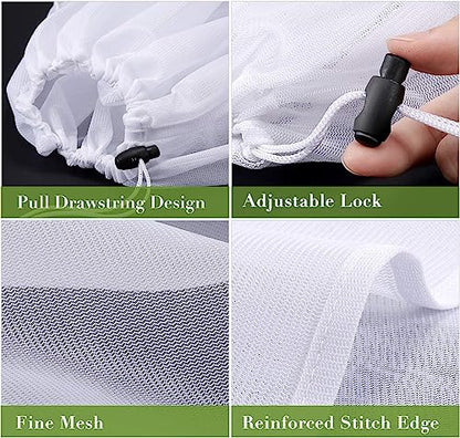 5 Pack Brew Bags Reusable, Extra Large 26"x22" Fine Mesh Strainer Bag for Home Brewing Hops Grains Wine Beer Making Drawstring Straining Brew in a Bag