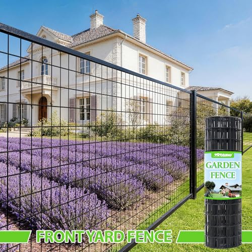 Black PVC Coated Welded Wire Fencing,2"x3" 16 Gauge,60inch H x 100ft L Garden Wire Fence Roll,2/3/4/5/6ft Tall x 50/100 ft Long Hardware Cloth Metal Mesh for Yard,Farm,Chicken,Dog,Vegetable Protection - color: Black, size: 2"x3" 60inx100ft
