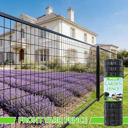 Black PVC Coated Welded Wire Fencing,2"x3" 16 Gauge,72inch H x 50ft L Garden Wire Fence Roll,2/3/4/5/6ft Tall x 50/100 ft Long Vinyl Coating Metal Wire Mesh for Yard,Farm,Dog,Vegetable Protection - color: Black, size: 2"x3" 72inx50ft