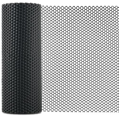 Black Chicken Wire Plastic Garden Fence- 16in x 40ft Plastic Mesh Fencing for Floral Arrangements, Poultry, Animal Barrier, Gardening - color: Black-15.7IN×40FT