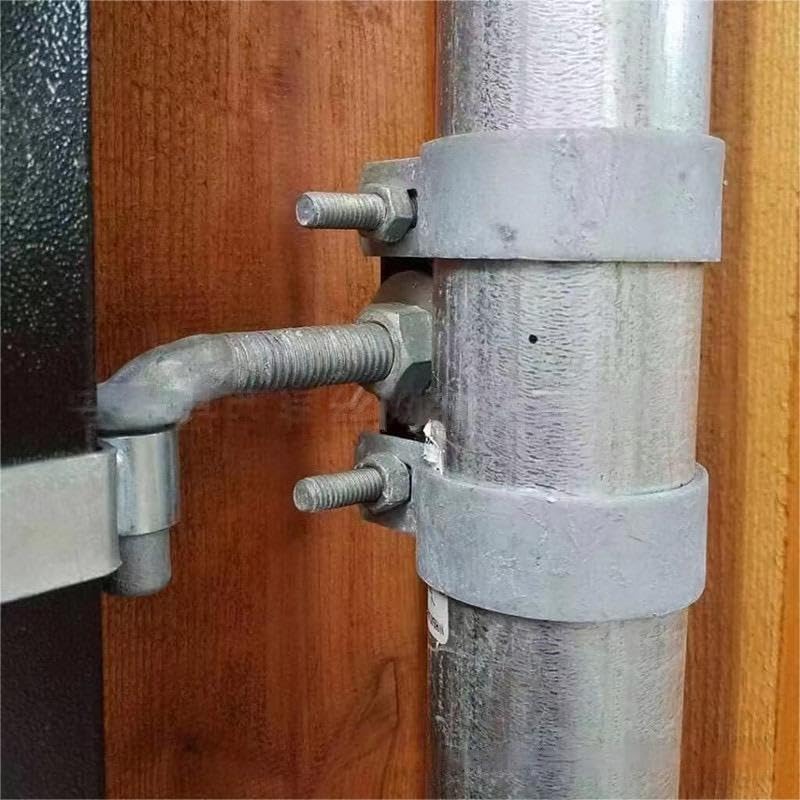J-Bolt Post Hinge with 5/8" Hinge Pin Galvanized Post Gate Hinge for Chain Link Fence, Washers & Nuts Included (10" (2 Pcs)) - size: 10" (2 Pcs)