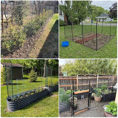 Deer Fence Netting, Plastic Mesh Fence 7x50ft - 55gsm Heavy Duty Black Plastic Deer Fencing Temporary Garden Fence Netting for Yard Protection from Deer Dog Chicken Critter Barrier - Reinforced Edge - size: 7 x 50 Feet