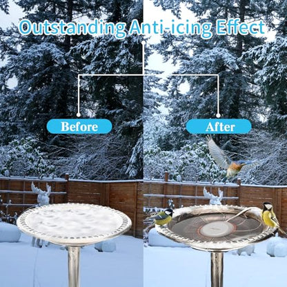 Bird Bath Heaters for Outdoors in Winter, Upgrade 10ft Cord 80w Birdbath Water Heater for Thermostatically Control, Bird Bath Pond Deicer Full-Covered Aluminum for Heated Chicken Duck Farm Trough