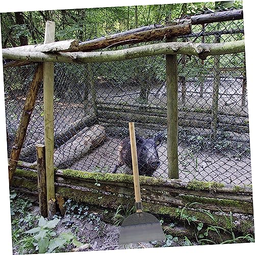 LIOOBO Practical Fowl Manure Push Shovel Long Handle Cleaning Tool for Garden Heavy Duty Head - size: 30X27X2.5cm