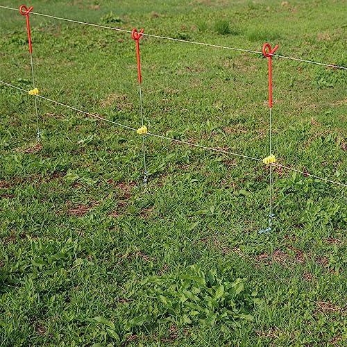 25PCS Screw Tight Round Post Insulator, Electric Fence Wire Holding Insulator, Two Piece Suit (Yellow) - color: Yellow