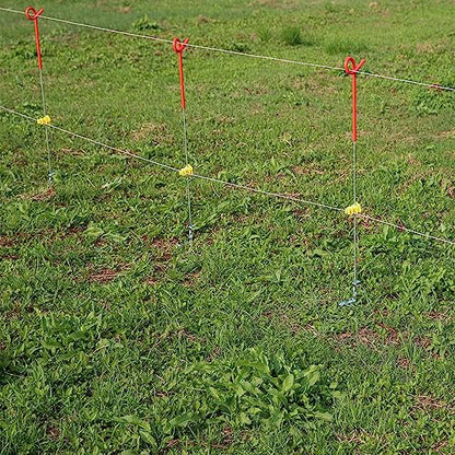 25PCS Screw Tight Round Post Insulator, Electric Fence Wire Holding Insulator, Two Piece Suit (Yellow) - color: Yellow