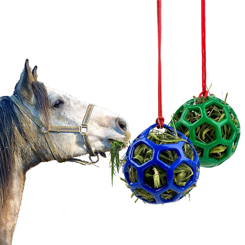 Farm Stall Hanging Feeder Toy Ball for Horses, Goats, Sheep – Durable TPR Feeding Ball, Hay Feeder for Animal Enrichment, Stretch-Resistant Design (Black) - color: black