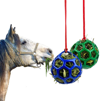 Farm Stall Hanging Feeder Toy Ball for Horses, Goats, Sheep – Durable TPR Feeding Ball, Hay Feeder for Animal Enrichment, Stretch-Resistant Design (Yellow) - color: Yellow