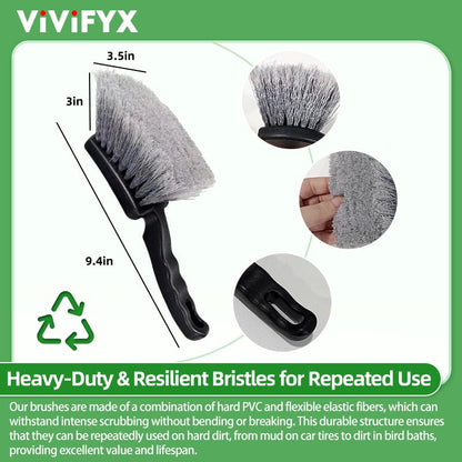 4PCS Professional Heavy Duty Cleaning Brushes Set for Bird Baths, Car Tires, Feeders, with Ergonomic Handles and Hanging Holes for Easy Storage