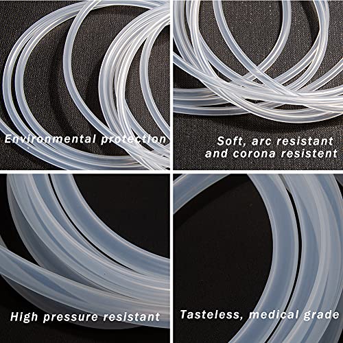 Quickun Pure Silicone Tubing, 5mm ID x 8mm OD High Temp Food Grade Tube Pure Silicone Hose Tube for Home Brewing, Beer Line, Kegerator, Wine Making, Aquaponics, Air Hose by Proper Pour (9.84 Ft) - size: 5mmx8mm, style: 9.84Ft (3meters)