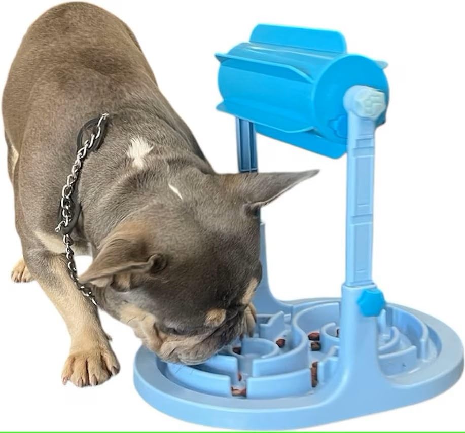 Slow Feeder Game - Interactive Food Puzzle Toy for Healthy Eating and Mental Stimulation for Dogs Pigs Rabbits Cats or Other Pets (Blue) - color: Blue