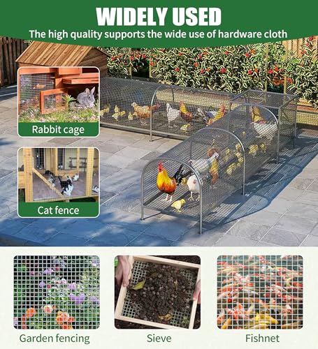 Hardware Cloth 1/4 Hot Dip Galvanized Wire Mesh Roll 23 GA Building&House Repaird Wire Fence Mesh - for DIY, Coops, Rabbit,Snake Fences, DIY Crafting,Plants Protective& Screen Mesh Silver - color: Silver(16IN*10FT-1/4)