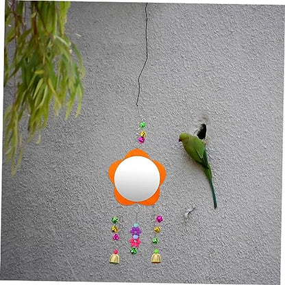 KESYOO 1pc Chicken Hanging Mirror Toy Bells Bird Mirror for Coop Fun Pet Supplies for Hens and Interactive Play for Chickens Great for Pet Birds