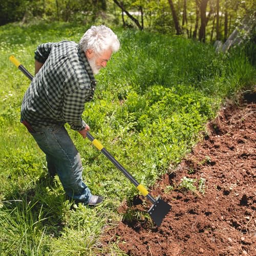 Heavy-Duty Garden Shovel 48inch All-Season Outdoor Tool with 4.3" Wide Blade, Rust-Proof Steel & Ergonomic Handle for Seniors (Weed Removal, Snow Scraper, Moss Cleaner) - size: 48 inch