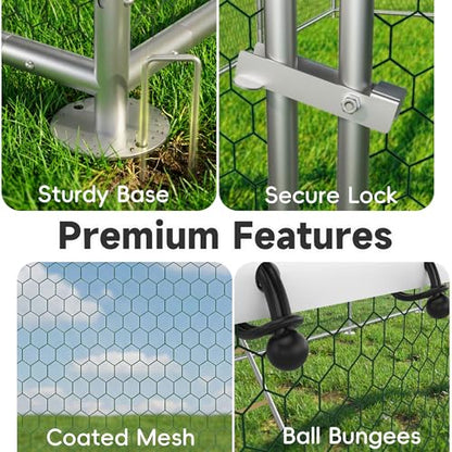 Large Metal Chicken Coop with Run for Yard with Waterproof &Anti-UV Cover,19.7 x 10 x 6.4ft Outdoor Walk-in Poultry Cage Chicken Run Pen with Roosting Perch, Hen Duck Rabbit House - size: 236.5"L x 120.1"W x 76.9"H