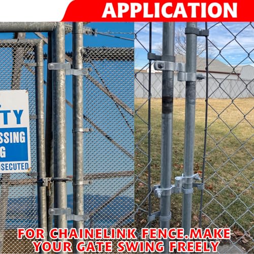 1-5/8" Chain Link Fence Frame Gate Post Female Hinge, Pack of 4, Galvanized Steel Gate Hinge for Fence Posts, Bolts & Nuts Included - size: 1-5/8" Female
