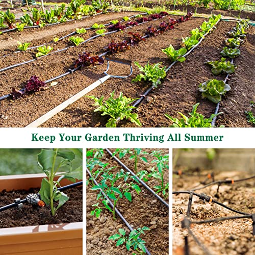 Gardrip 1/4 Inch Drip Irrigation Fittings Kit：140 Pieces Drip Irrigation Parts with Sharp End for 1/4" Irrigation Tubing Barbed Connectors for Home Garden 65 Couplings 50 Tees 10 Elbows 15 Goof Plugs - color: Sharp Barbed Fittings-140P