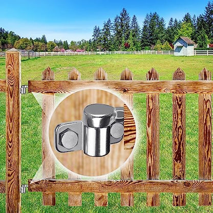 Insaga Wall Mount Fence Gate Hinge Heavy Duty Farm Gate Hinges, Cast 304 Stainless Steel with Non-Welded Design to Fits 5/8" Chain Link Cattle Barn Garden Metal Gates, 4Pack - color: Fence hinge-4pcs