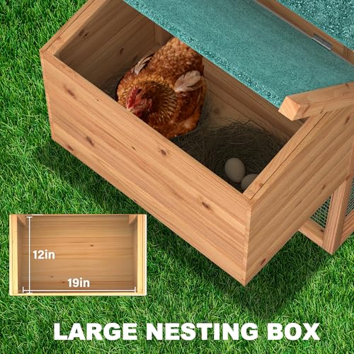 161.4" Large Chicken Coop, Outdoor Chicken House for 6-8 Chickens, Wooden Hen House with Run, Nesting Box, Chicken Cage, Ramp, Tray, Rabbit Hutch for Small Animals - size: 161.4"L x 26.0"W x 44.5"H