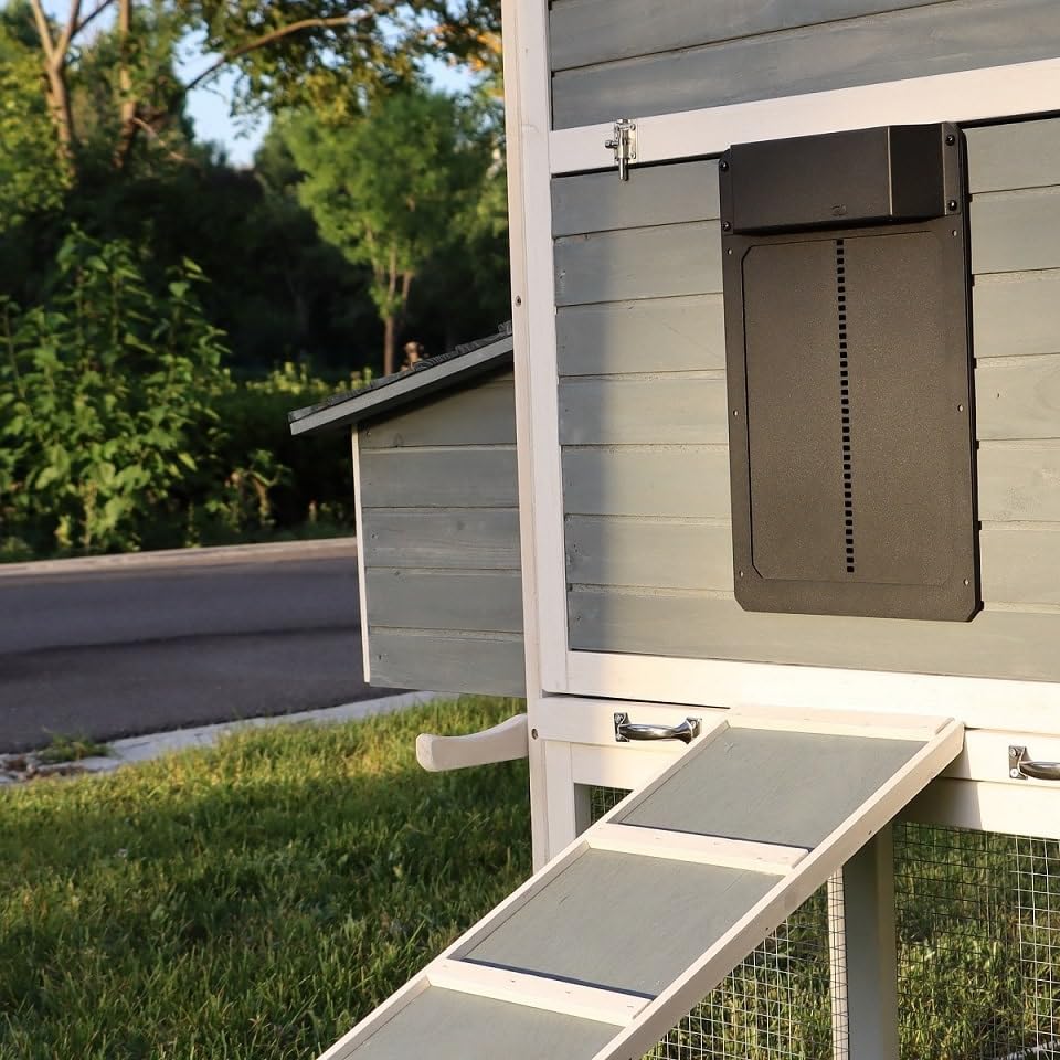 Farmight Automatic Chicken Coop Door – Aluminum, Battery Powered, Light Sensor & Timer Modes, Safety Sensor, Easy Install, Weatherproof, 1-Year Warranty