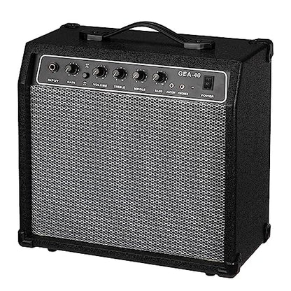 Ktaxon 40Watt Electric Guitar Amplifier, Portable Electric Guitar Amp with 8" Speaker, Headphone Jack & Aux Input Bass, Volume, Treble, and Gain Controls for Beginner, Advance Practice