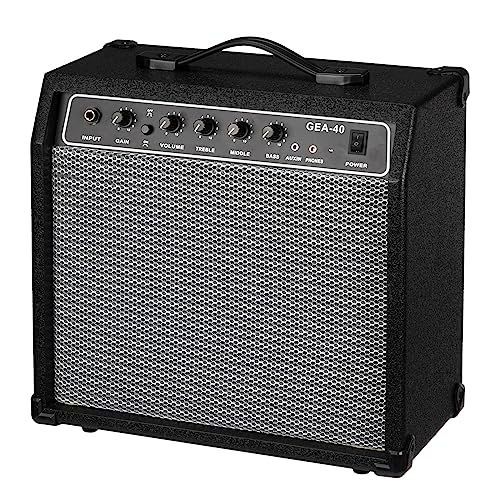 Ktaxon 40Watt Electric Guitar Amplifier, Portable Electric Guitar Amp with 8" Speaker, Headphone Jack & Aux Input Bass, Volume, Treble, and Gain Controls for Beginner, Advance Practice