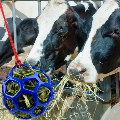 Farm Stall Hanging Feeder Toy Ball for Horses, Goats, Sheep – Durable TPR Feeding Ball, Hay Feeder for Animal Enrichment, Stretch-Resistant Design (Black) - color: black