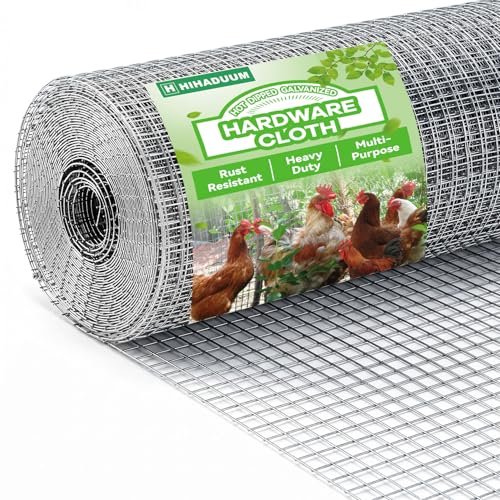 48'' x 100' Hardware Cloth 1/2 inch 19 Gauge - Hot-dip Galvanized After Welding, Chicken Coop Wire Fence Wire Mesh Screen, Rabbit/Snake Fences, Netting Wire Cloth Galvanized Wire Mesh Roll - size: 1/2 inch 48in x 100ft-Silver