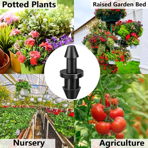 120 Pack Drip Irrigation 1/4" Barbed End Plug Fittings, Drip Line Barbed Goof Plug Connectors for 1/4 Inch Irrigation Tubing Micro Irrigation Connection Parts for Garden Sprinkler Systems - size: 1/4 Inch Plug-60P
