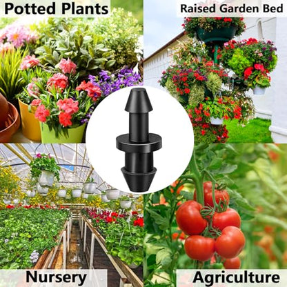 120 Pack Drip Irrigation 1/4" Barbed End Plug Fittings, Drip Line Barbed Goof Plug Connectors for 1/4 Inch Irrigation Tubing Micro Irrigation Connection Parts for Garden Sprinkler Systems - size: 1/4 Inch Plug-60P