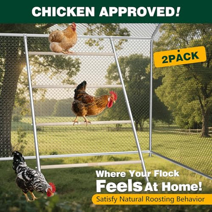 Chicken Perch for Coop Roosting Bars Farm Chicken Toys Roost Ladder for Backyard Poultry 2 Pack (58.2" L x 32" W) - color: 2 Pack