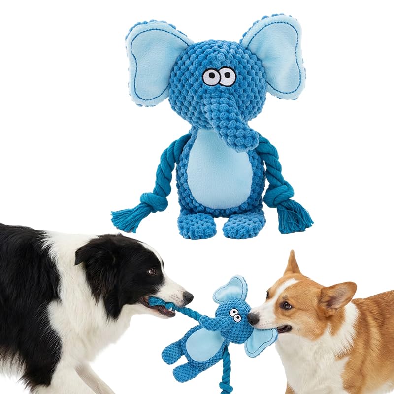 Plush Dog Chew Toys,2026 New Squeaky Dog Toy for Aggressive Chewers, Indestructible Dog Toy for Small Medium Large Dogs to Keep Them Busy Puppy Teething Toy (Elephant) - color: Elephant