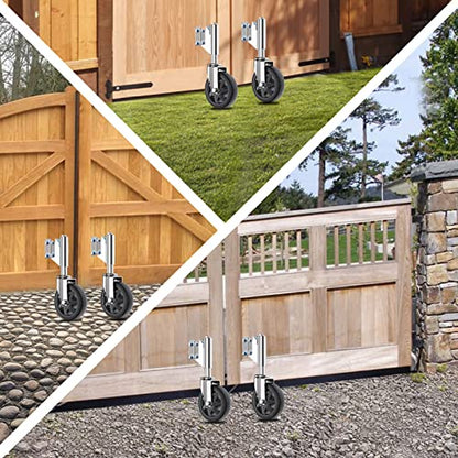 Spring Loaded Gate Casters 6” Heavy Duty Gate Caster Wheels with Hardware 600 Lbs Load Capacity - style: 6 Inch