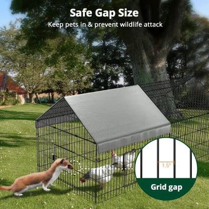 PawGiant Chicken Coop, 86"x40"x40" Chicken Run Pen for Yard with Cover Outdoor Metal Portable Chicken Tractor Cage Enclosure Crate Outside for Small Animals Duck Rabbit Hen - size: 86.0"L x 40.0"W x 38.5"H