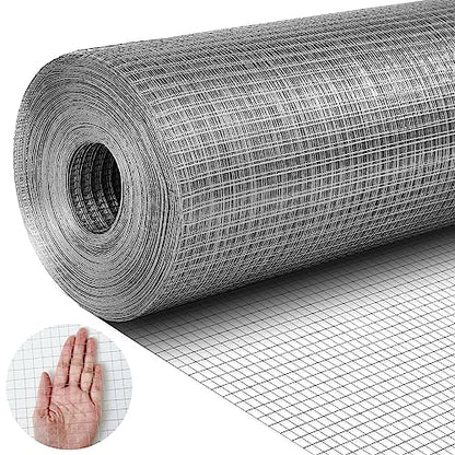 Tatuo Hardware Cloth 1/2 Inch 36in x 150ft Hot Dip Galvanized After Welded Cage Mesh Rolls 21 Gauge Metal Chicken Wire Roll Wire Fencing Poultry Netting for Raised Garden Rodent Animals - color: Silver, size: 36in X 150ft