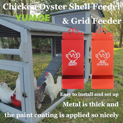 Metal Chicken Feeder Oyster Shell and Grit Dispensers for Chicken Coop Accessories - size: 4.5Lbs Feeder