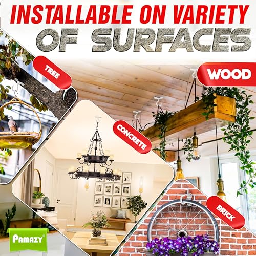 [UPGRADED] 2Pcs 200LBS Rotatable Ceiling Hooks with 4 Screw Points Base, Wall Mount Metal Hanger White Ceiling Hook for Hanging Plant, Bird Feeder, Lights, Bed Canopy, Wind Chime, Indoor Outdoor Decor - style: 2PCS