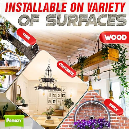 [UPGRADED] 2Pcs 200LBS Rotatable Ceiling Hooks with 4 Screw Points Base, Wall Mount Metal Hanger White Ceiling Hook for Hanging Plant, Bird Feeder, Lights, Bed Canopy, Wind Chime, Indoor Outdoor Decor - style: 2PCS
