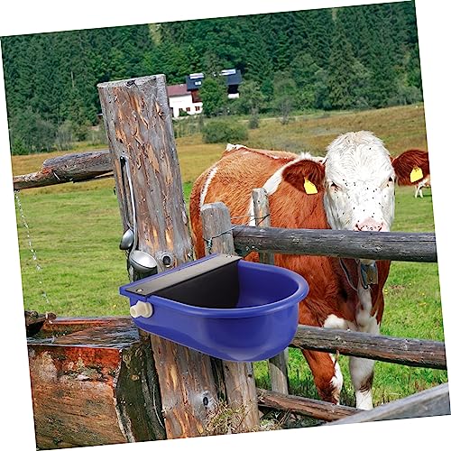Garneck Automatic Cow Drinking Water Bowl Waterer for Livestock Float Valve Control Easy to Use and Water-Saving for Cattle Horses Sheep and Dogs - color: Blue