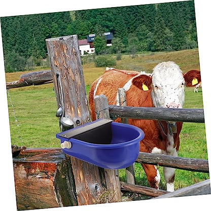 Garneck Automatic Cow Drinking Water Bowl Waterer for Livestock Float Valve Control Easy to Use and Water-Saving for Cattle Horses Sheep and Dogs - color: Blue