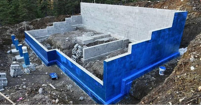 Ames Research Laboratories BMX5RG Blue MAX Waterproofer, Regular Use in Interior & Below-Grade Exterior Concrete Sealer and More. Liquid Rubber, 5 Gallon (Pack of 1), 640 Fl Oz | Ideal for waterproofing above & below grade foundations, basements, roofs, f
